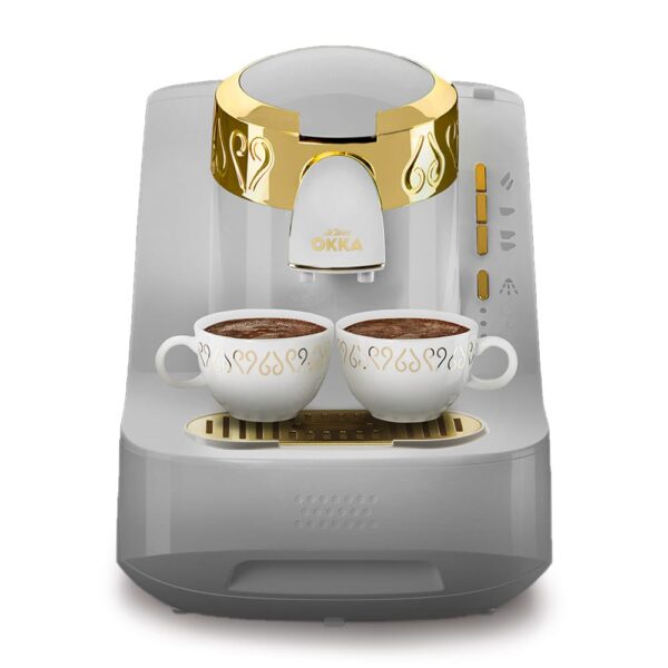 Arzum OKKA Automatic Turkish Coffee Machine  -  White, Gold