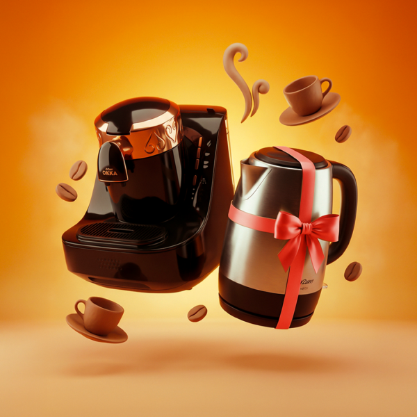 Arzum OKKA  Turkish Coffee Machine + free gift Arzum Stainless Steel Kettle 1.7L